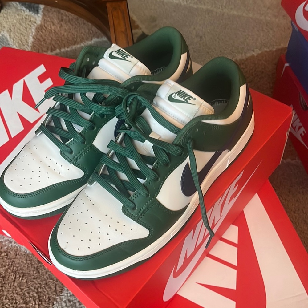 Nike dunk low gorge green/midnight navy mens 10 womens 11.5